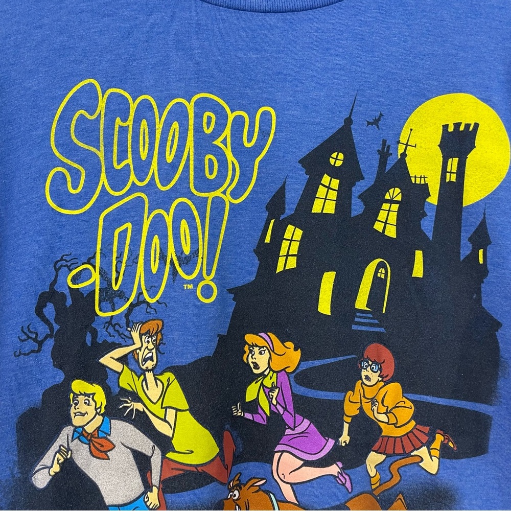 Scooby Doo T-Shirt XL Blue Retro Graphic 90s Cartoon Tee Nostalgia Dog Ghost - Picture 7 of 16